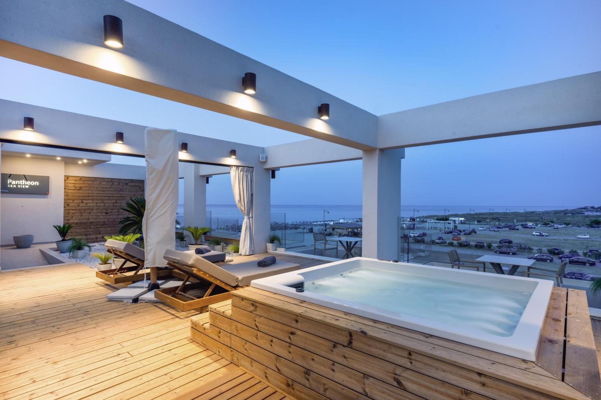 Pantheon Sea View Aparthotel Neoi Poroi Bagian luar foto